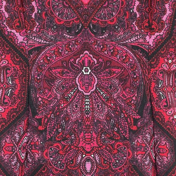 Dressbarn Sz 10 Camryn Dress Pink Damask Paisley Classic Signature Half Sleeve - Picture 7 of 12